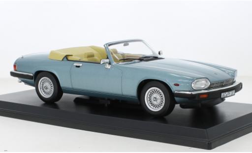Modelauto Jaguar XJ 5.3 H.E. Convertible -S Cabriolet metallic blauw 1988 1/18 Norev