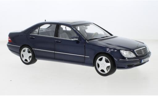Modelauto Mercedes Classe S AMG S55 metallic blauw 2000 1/18 Norev