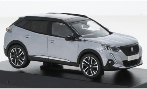 Modelauto Peugeot 2008 GT metallic grijs/zwart 2020 1/43 Norev