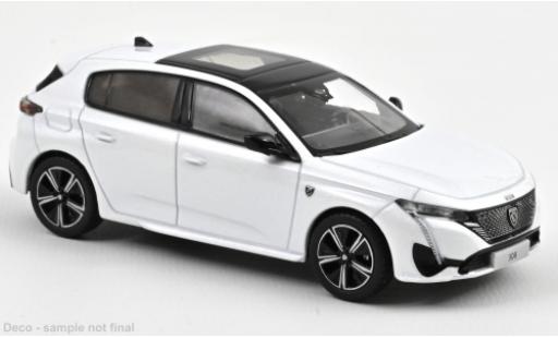 Modelauto Peugeot 308 GT metallic wit 2021 1/43 Norev