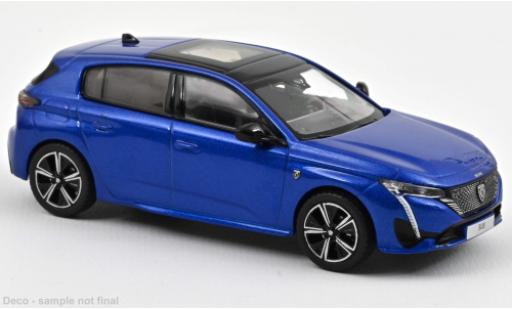 Modelauto Peugeot 308 GT metallic blauw 2021 1/43 Norev