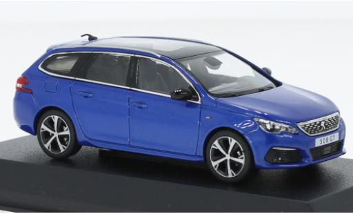 Modelauto Peugeot 308 GT SW metallic blauw 2020 1/43 Norev
