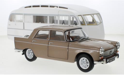 Modelauto Peugeot 404 Berline metallic bruin 1965 1/18 Norev