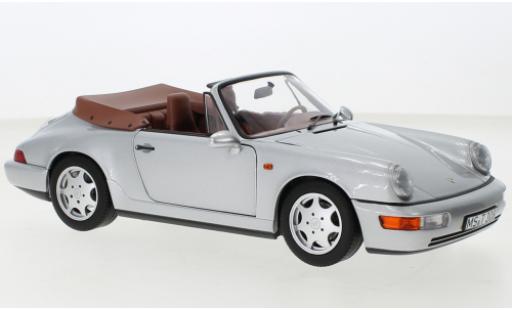 Modelauto Porsche 911 Cabriolet Carrera 2 grijs 1990 1/18 Norev