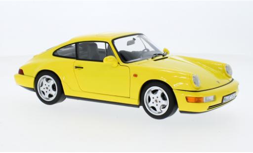 Modelauto Porsche 911 Carrera 2 geel 1990 1/18 Norev