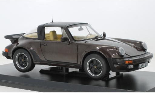 Modelauto Porsche 911 Turbo Targa metallic bruin 1987 1/18 Norev