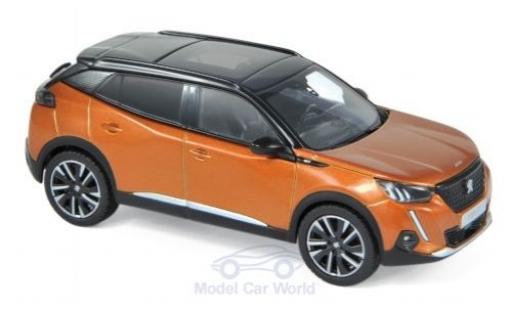 Modelauto Peugeot 2008 GT metallic oranje/zwart 2020 1/43 Norev
