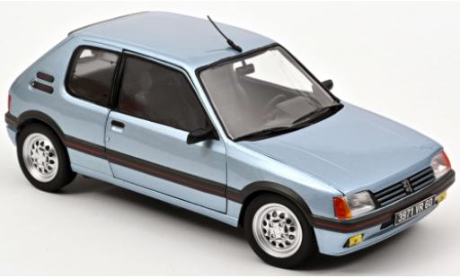 Modelauto Peugeot 205 GTI 1.6 blauw 1988 1/18 Norev