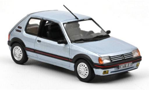 Modelauto Peugeot 205 GTI 1.6 metallic blauw 1988 1/43 Norev