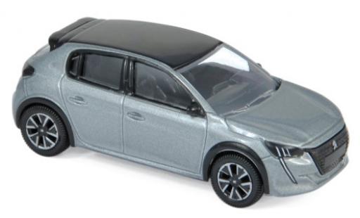 Modelauto Peugeot 208 Base metallic grijs/zwart 2019 1/64 Norev