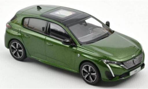 Modelauto Peugeot 308 GT metallic groen 2021 1/43 Norev