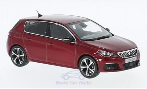 Modelauto Peugeot 308 GT metallic rood 2017 1/43 Norev