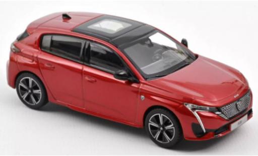 Modelauto Peugeot 308 GT metallic rood 2021 1/43 Norev