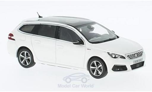 Modelauto Peugeot 308 GT SW Line metallic wit 2017 1/43 Norev