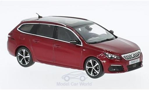 Modelauto Peugeot 308 GT SW metallic rood 2017 1/43 Norev