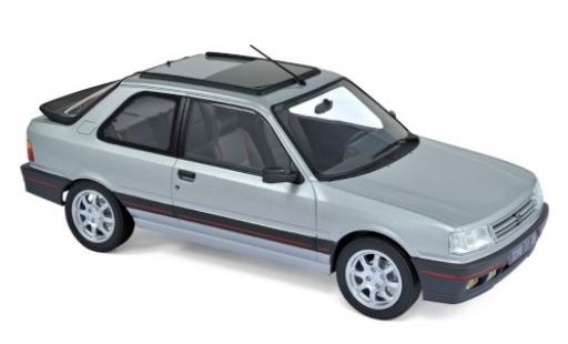 Modelauto Peugeot 309 GTI metallic grijs 1987 1/18 Norev