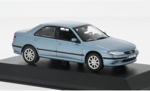 Modelauto Peugeot 406 Base metallic blauw 2002 1/43 Norev