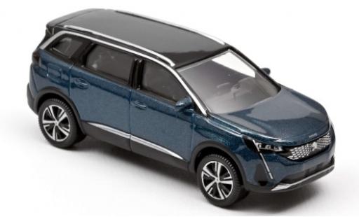 Modelauto Peugeot 5008 Base metallic blauw/zwart 2020 1/64 Norev