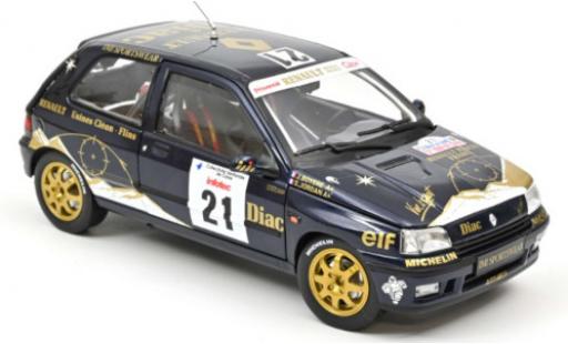Modelauto Renault Clio Williams No.21 Societe Diac Diac Tour de Corse 1993 S.Jordan/J.Boyere 1/18 Norev