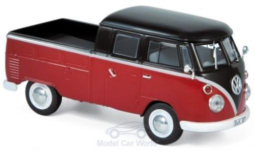Modelauto Volkswagen T1 B Doppelkabine rood/zwart 1961 1/43 Norev