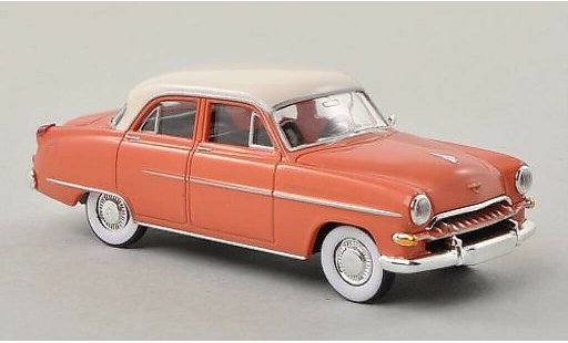 Opel Kapitan 1954 1/87 Brekina lachs-rot/wit modelauto