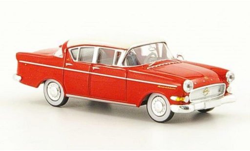 Opel Kapitan P2.5 1/87 Brekina P-L 2.5 rood/wit 1958 modelauto