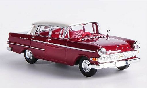 Opel Kapitan P2.6 1/87 Brekina rood/wit modelauto