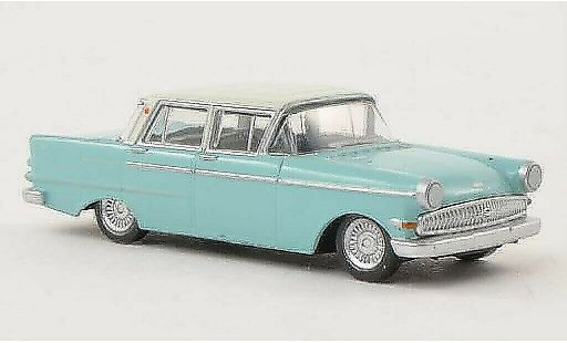 Opel Kapitan P2.6 1/87 Herpa turquoise/grijs modelauto