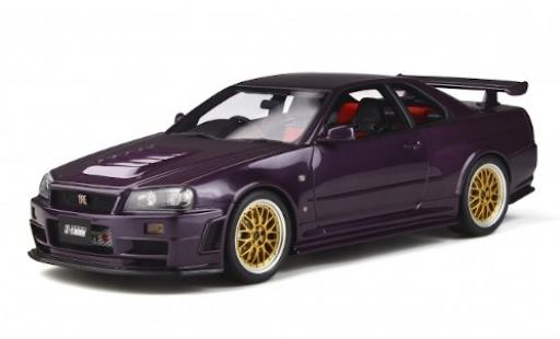 Modelauto Nissan Skyline R34 GT-R (Z34) Nismo Z-Tune metallic paars RHD 1998 avec dor&Atilde;&copy; jantes 1/18 Ottomobile