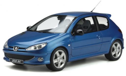Modelauto Peugeot 206 RC metallic blauw 2003 1/18 Ottomobile