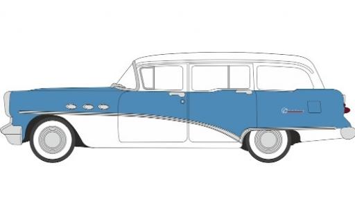 Modelauto Buick Century Station Wagon blauw/wit 1954 1/87 Oxford
