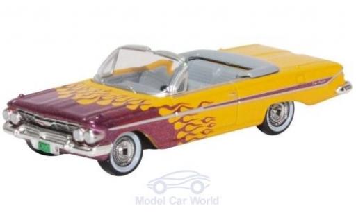 Modelauto Chevrolet Impala Convertible Cabriolet geel/metallic paars 1961 Hot Rod 1/87 Oxford