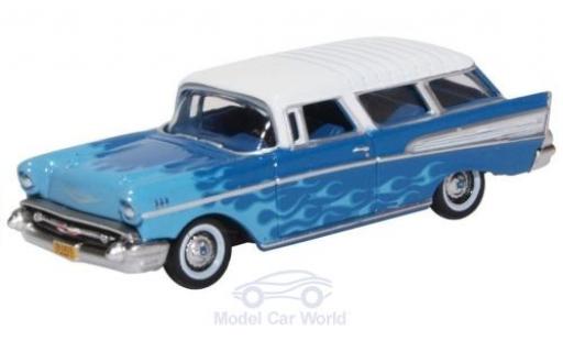 Modelauto Chevrolet Nomad tuning blauw/blauw 1957 Hot Rod 1/87 Oxford