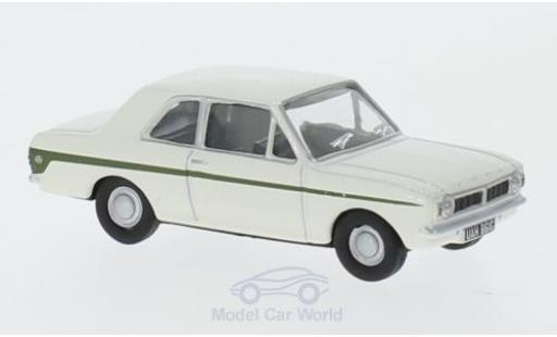 Modelauto Ford Cortina MK2 wit/groen RHD 1/76 Oxford