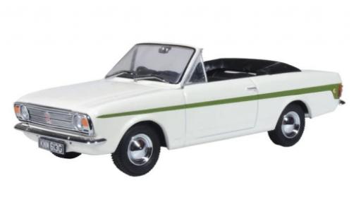 Modelauto Ford Cortina Crayford Convertible MkII Cabriolet wit/groen RHD 1/43 Oxford
