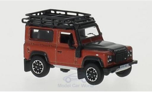 Modelauto Land Rover Defender 90 oranje RHD Station Wagon 1/76 Oxford