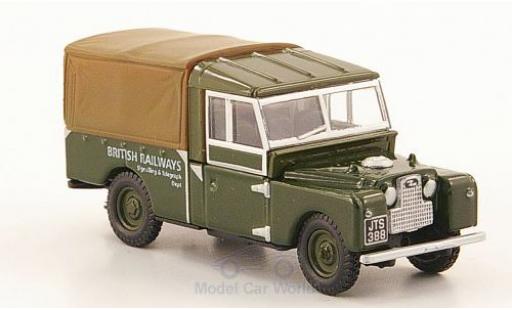 Modelauto Land Rover Series 1 Base 109 olijfgroen/bruin British Railways 1/76 Oxford