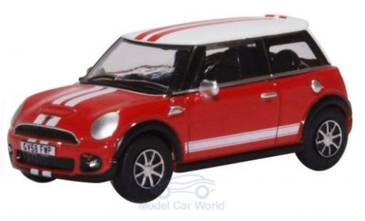 Modelauto Mini Cooper Base rood/wit 1/76 Oxford