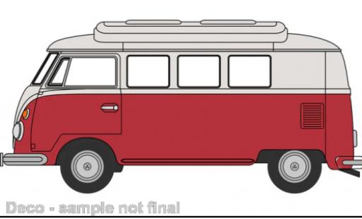 Modelauto Volkswagen T1 Base Camper rood/beige 1/76 Oxford