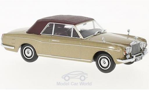 Modelauto Rolls Royce Corniche Convertible Cabriolet metallic beige/mat-rood RHD gesloten 1/43 Oxford
