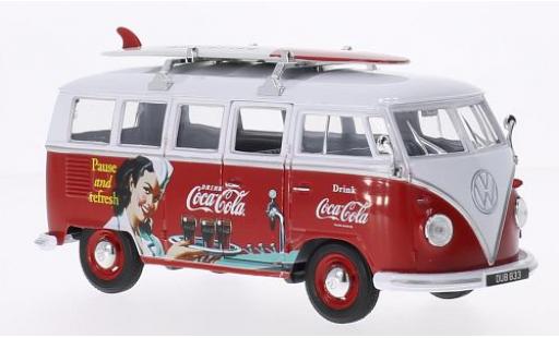 Modelauto Volkswagen T1 Base Bus Coca-Cola avec Surfboard 1/24 Oxford