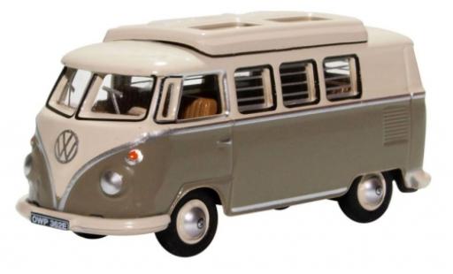 Modelauto Volkswagen T1 Base Camper grijs/wit 1/76 Oxford