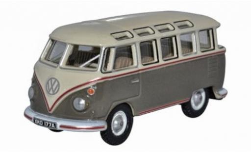 Modelauto Volkswagen T1 Base Samba Bus beige/grijs 1/76 Oxford