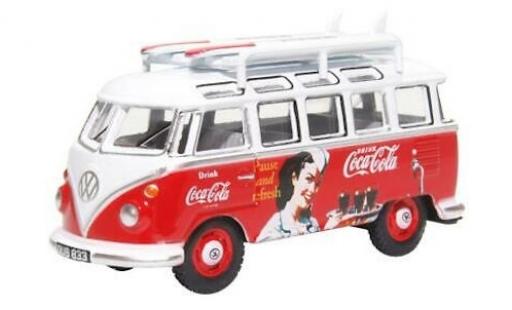 Modelauto Volkswagen T1 Base Samba Bus Coca-Cola avec Surfboards sur Rack de toit 1/76 Oxford