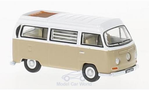 Modelauto Volkswagen T2 Base Bay Window Camper beige/wit 1/76 Oxford