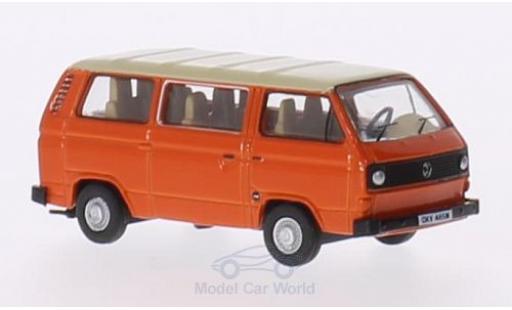 Modelauto Volkswagen T2 Base 5 Bus oranje/beige 1/76 Oxford