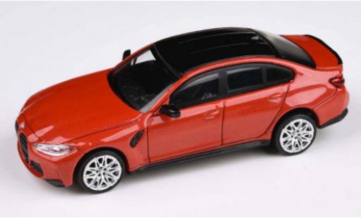 Modelauto Bmw M3 berline (G80) geel/zwart 2021 1/64 Para64