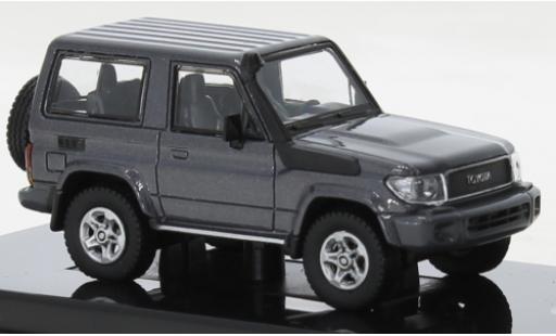 Modelauto Toyota Land Cruiser 70 71 SWB metallic grijs 2014 1/64 Para64