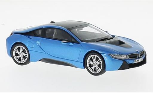 Modelauto Bmw i8 Coupe metallic blauw/grijs 1/18 Paragon