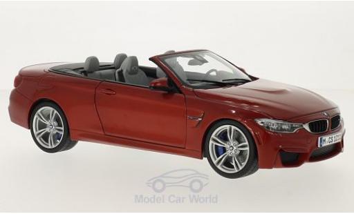 Modelauto Bmw M4 Cabriolet (F83) metallic oranje kap ge&Atilde;&para;ffnet 1/18 Paragon